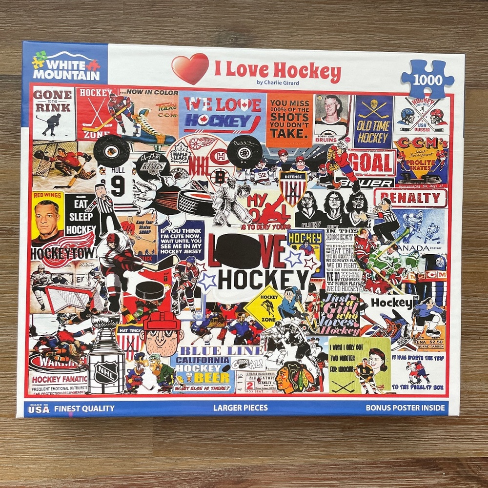 White Mountain Puzzle - I Love Hockey - 1000 pcs